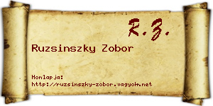 Ruzsinszky Zobor névjegykártya